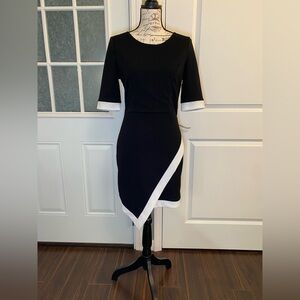 Lulu’s Black‎ w/ White Trim Pin-up Style Wiggle Dress - Small S/Medium M